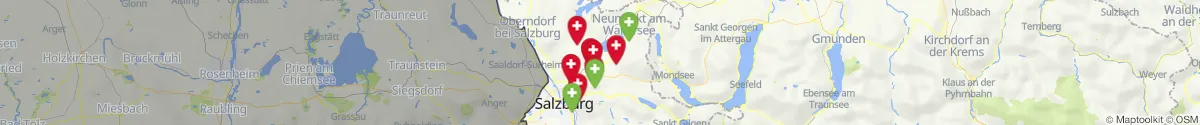 Map view for Pharmacies emergency services nearby Seekirchen am Wallersee (Salzburg-Umgebung, Salzburg)